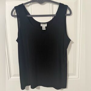 Chico’s Travelers Black Sleeveless Tank Top Size 3 Stretch Layering Classic